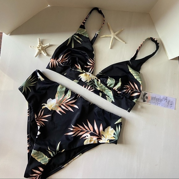 Other - Billabong Black Flowered Bikini